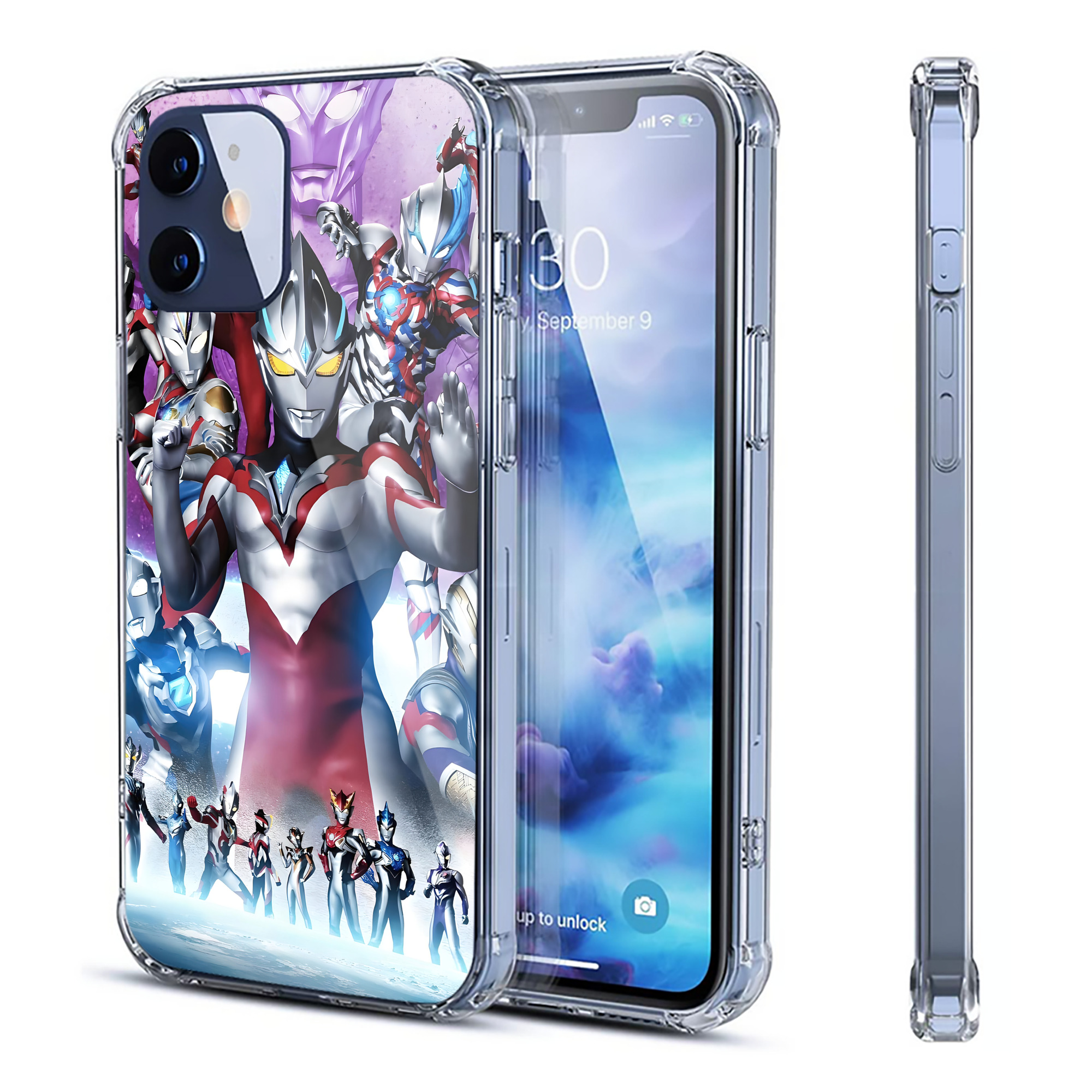 （画像用） ウルトラマン Ultraman 【iPhone 12シリーズ対応】透明スマホケース（クリアソフトケース）